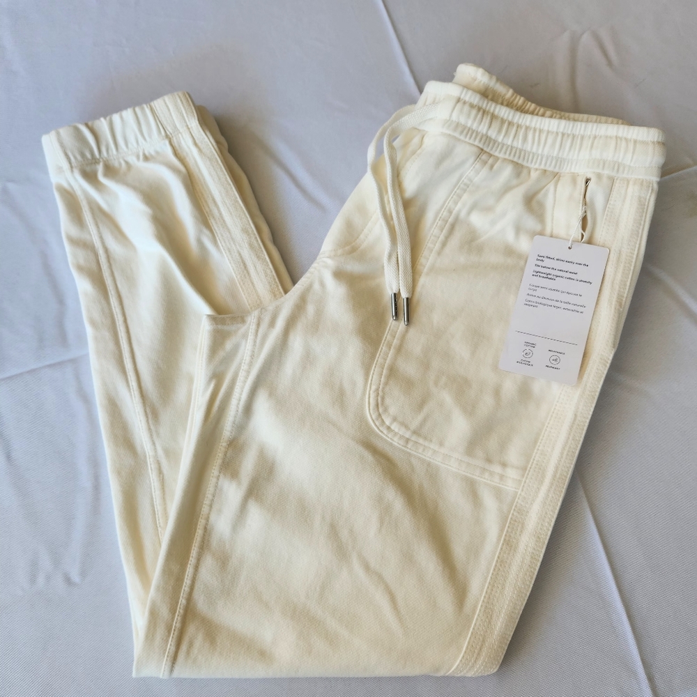 Athleta Cream Ankle Pants SP 100% Cotton